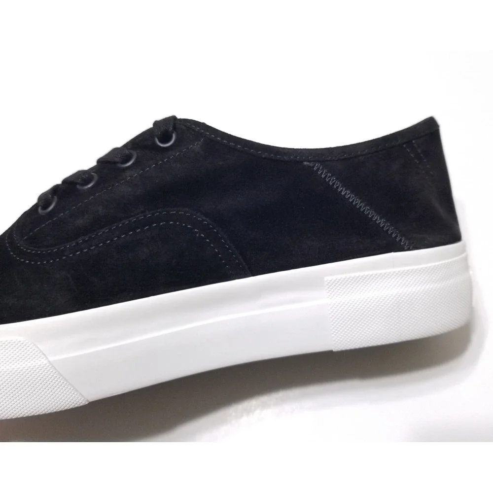 NIB Vince Copley Italian Sport Suede Platform Lace Up Sneaker Black 9 9.5